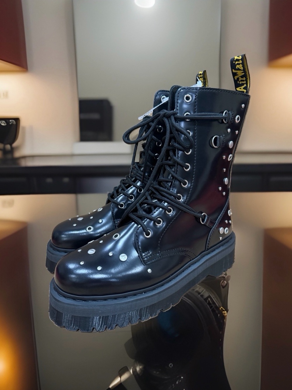 NWT Dr Martens Jadon Hi HDW Studded Platform Boots Black Mens 10 / Womens 11